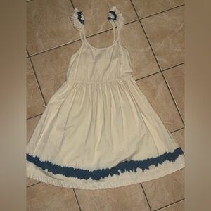 Zara Cream Dress with Blue Hem for Kids